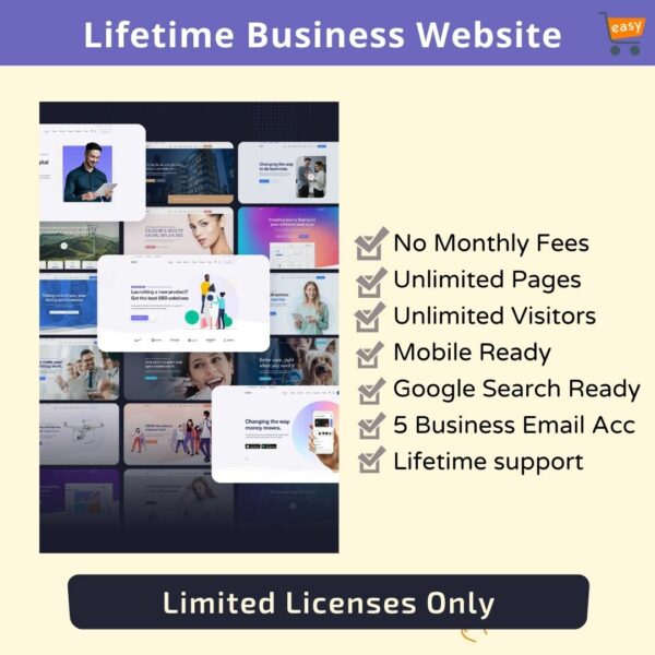 Lifetime Business Website (no yearly fees ever)